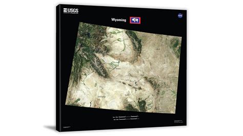 Wyoming USGS Landsat Mosaic 2022 Canvas Wrap