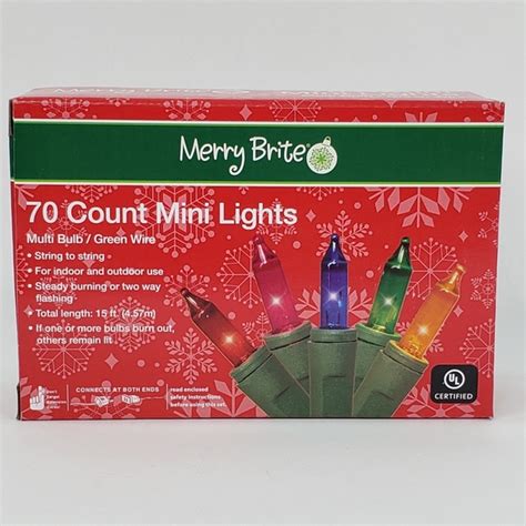 Merry Brite Holiday 6 Boxes 7 Mini Lights Multi Color Bulbs Merry