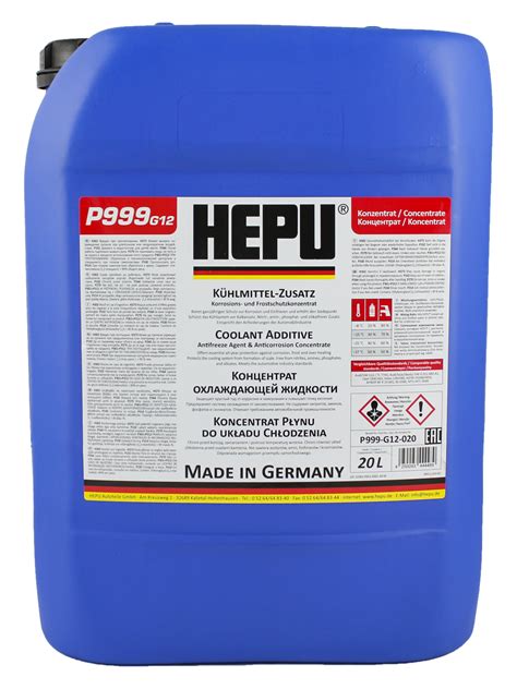 Жидкость охлаждающая Антифриз концентрат G12 красная 20 л HEPU (P999 ...