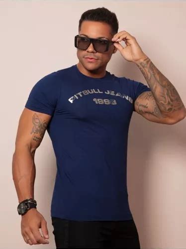 Camiseta Masculina Pit Bull Jeans Original Ref Parcelamento Sem