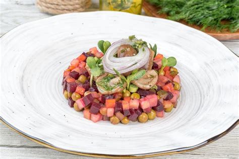 Boiled Vegetables Salad on a White Plate Stock Image - Image of group, food: 189202599