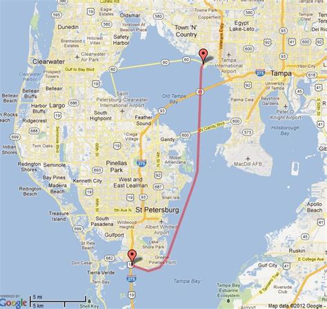 Tampa bay area, Tampa beaches, Area map