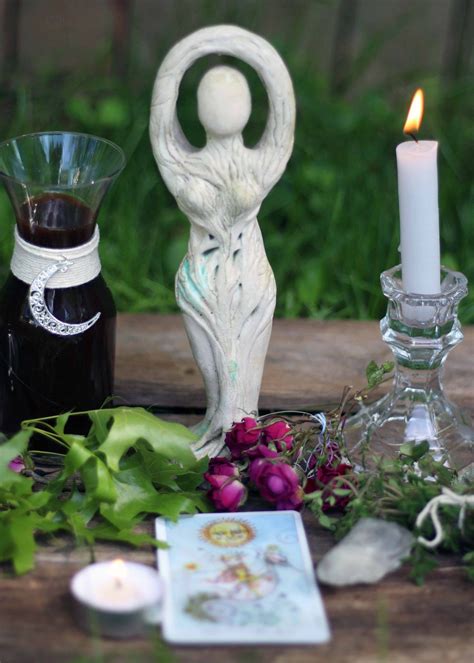 Lovely Litha Midsummer Summer Solstice Altar With Goddess Statue