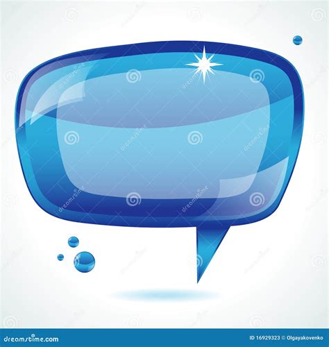 Blue Glossy Speech Bubble Stock Vector Illustration Of Bubble 16929323