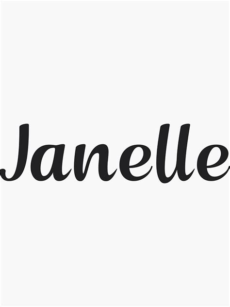 Janelle Name Sticker For Sale By 99posters Redbubble