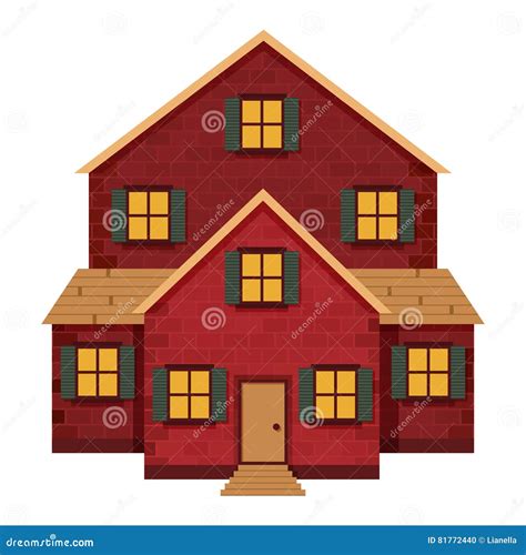 Red Brick House Stock Vector Illustration Of Construction 81772440