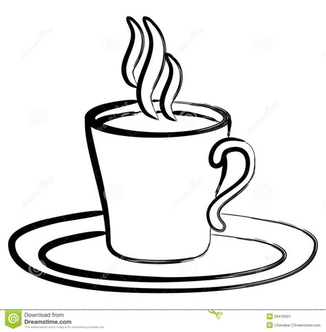 Coffee Cup Black White Clipart - Clipart Suggest