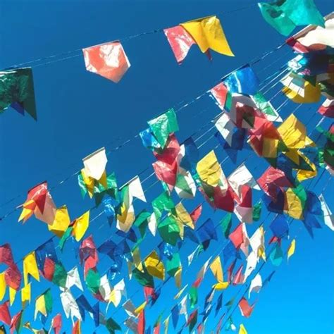 Bandeirinhas Festa Junina Pl Stico Coloridas Mts Decora O Venda Em