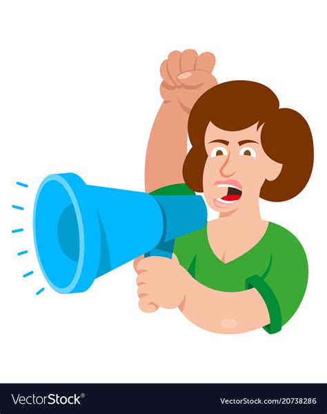 Woman With Megaphone Royalty Free Vector Image