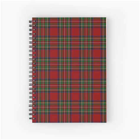 The Royal Stewart Tartan Stuart Clan Plaid Tartan Spiral Notebook By