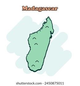 Madagascar Cartoon Colored Map Icon Comic Stock Vector (Royalty Free) 2450875011 | Shutterstock