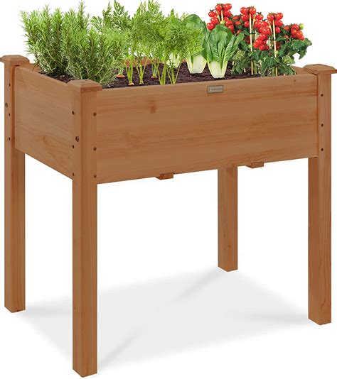 48x24x30in Raised Garden Bed Elevated Wood Planter Box Stand For