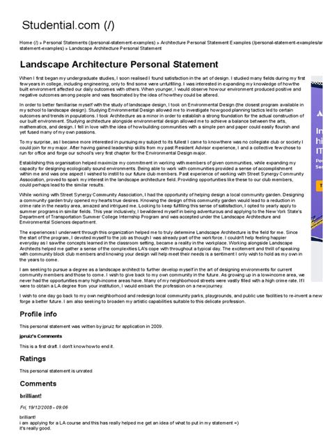 Landscape Architecture Personal Statement Pdf Landscape