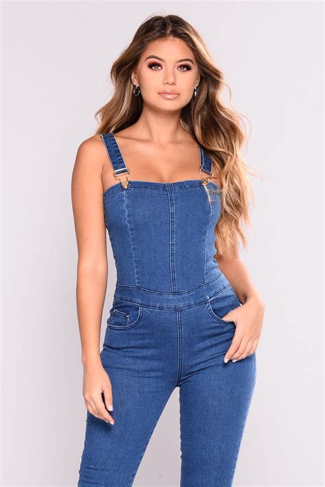 Grayson Denim Jumpsuit Medium Wash Jeans Feminino Roupas Jeans Roupas