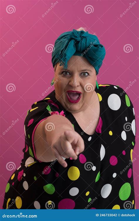 Plus Size Model Woman With Trendy Makeup Fashionable Blonde In Black Short Dress Posing At The