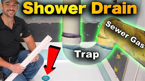 How To Plumb A Shower Drain Connecting Shower Drain To Plumbing Youtube