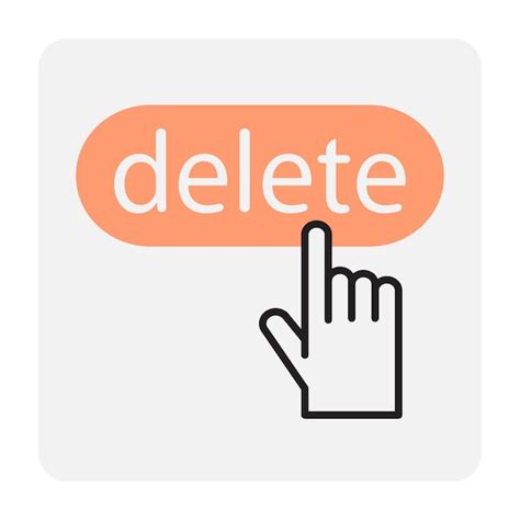 premium vector delete button icon  finger pressing  button