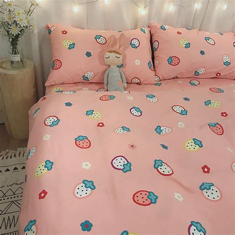 Cute Strawberry Bedding Set Jk2540 Juvkawaii