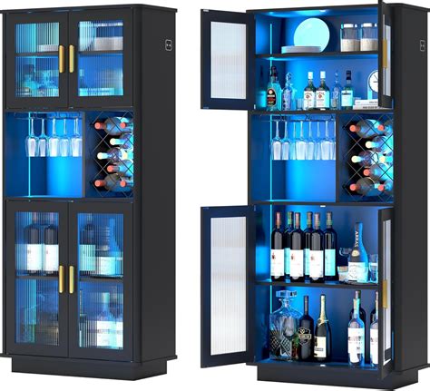 Amazon Lvsomt Led Wine Bar Cabinets With Removable Wine Rack Bar