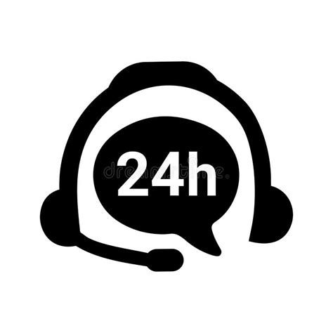 Customer Support Customer Help24 Hours Icon Black Vector Sketch