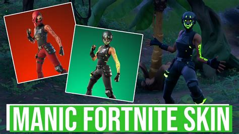 Manic Fortnite Skin Scarlet Sai Back Bling Pickaxe New Viridian