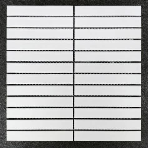 Jual Keramik Mosaic Backsplash Dapur Long Striped White Matte SIN GRES