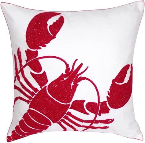 Amazon Decopow Embroidered Nautical Lobster Decor Pillow Cover