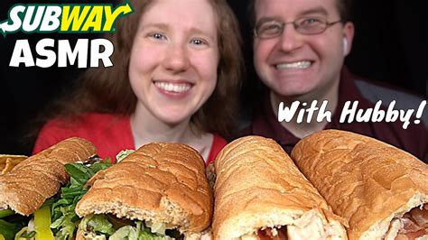 Asmr Subway Sandwich Mukbang No Talking Eating Sounds Youtube