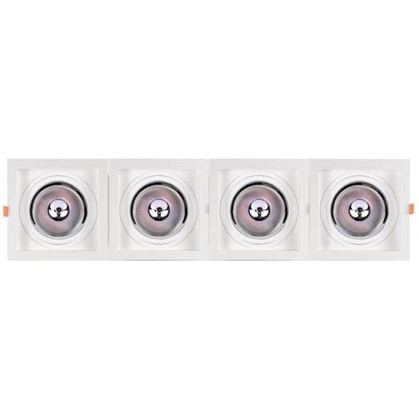 Pack x 4 Support collerette downlight carré orientable pour ampoule