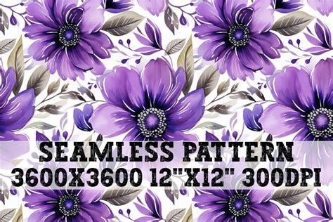 Purple Grey Flowers Seamless Pattern Graphic By Dirty South Graphics