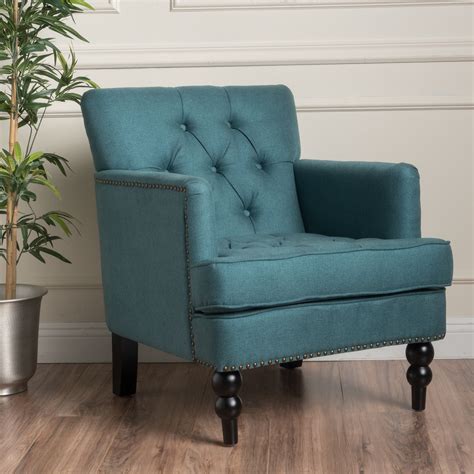 Noble House Madrid Dark Teal Fabric Club Chair Walmart