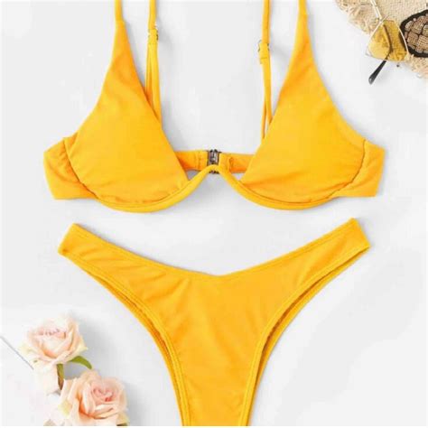 Gul Bikini Vrigt Plick Second Hand