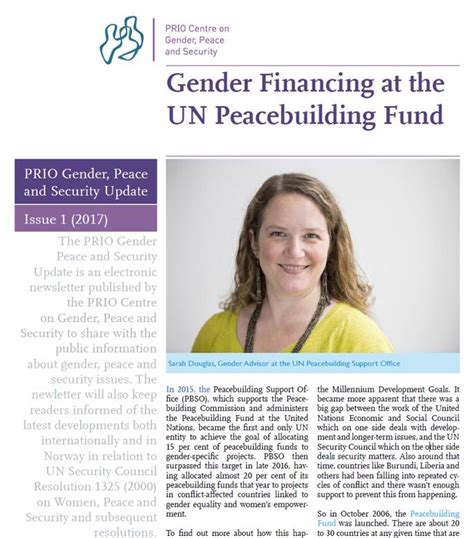 Out Now New Issue Of Prio Gender Peace And Security Update 1 2017