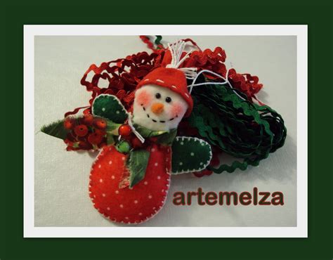 Artemelza Arte E Artesanato Enfeite Feltro Boneco De Neve