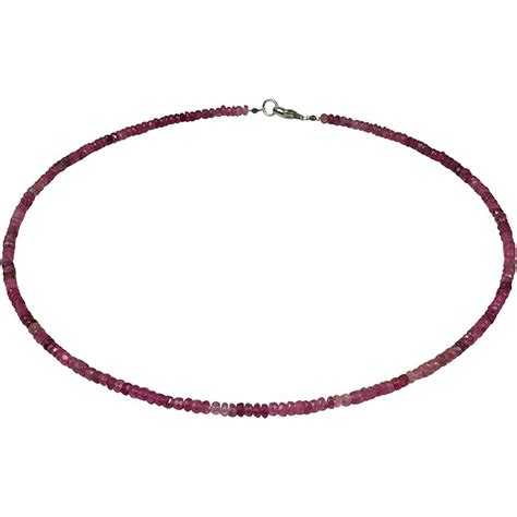 Kette Collier Rosa Turmalin Rubelith Facettiert Ca 55 Karat Ca