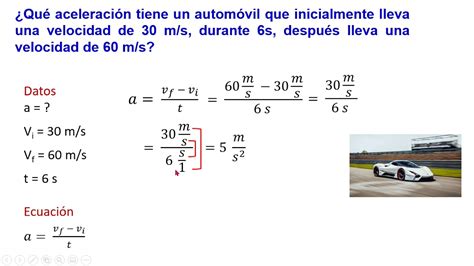 Cálculo de la aceleración en el movimiento rectilíneo uniformemente