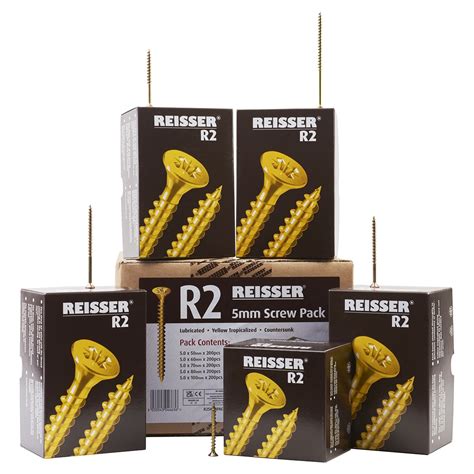 Reisser R2 5mm Woodscrew Trade Pack Pack Of 1000 IronmongeryDirect