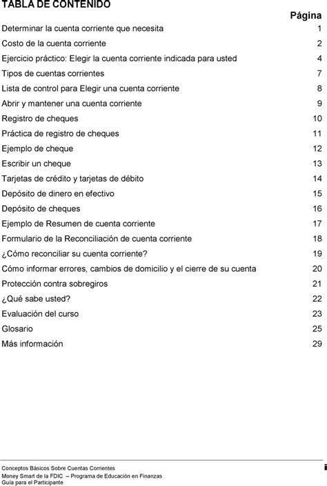 Conceptos Básicos Sobre Cuentas Corrientes Guía para el Participante