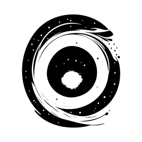 Black Hole Icon Hand Draw Black Colour Space Out Logo Vector Element