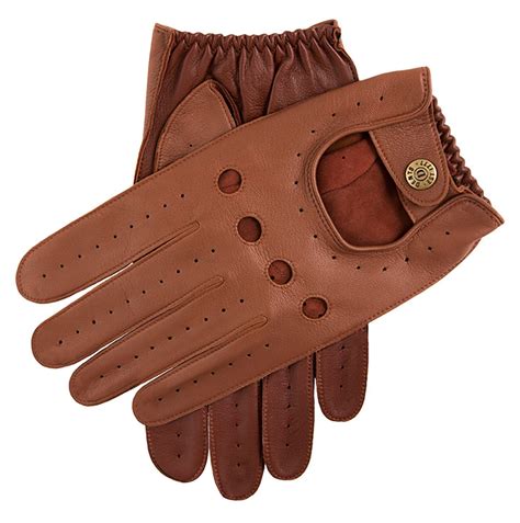 Dents Hairsheep Two Colour Classic Driving Gloves Cognac