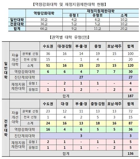 교육부 ‘2018년 대학 기본역량 진단 ‘최종 결과 안내 뉴스로