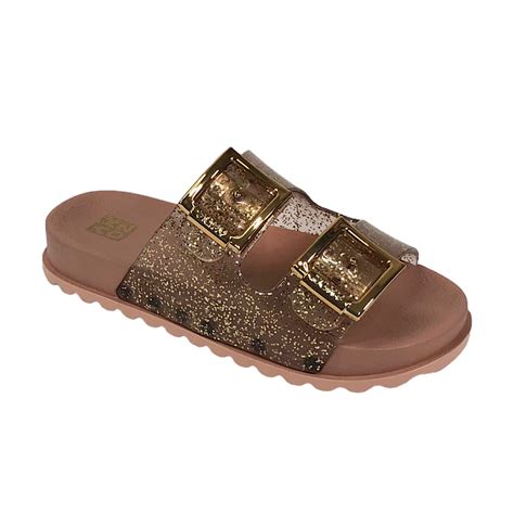 Tamanco Zaxy Slide Partner Infantil 18913 Nude Glitter Marina Bia Calçados