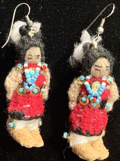 Vintage Navaho Indian Native American Earrings Jewelry Gem