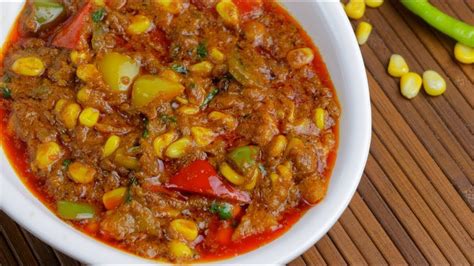 CORN CAPSICUM MASALA Tasty Sweet Corn Capsicum Curry By Chef Aadil