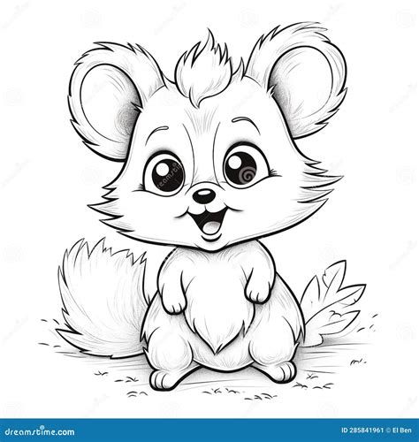 Cute Animal Coloring Page Stock Illustration Illustration Of Animal