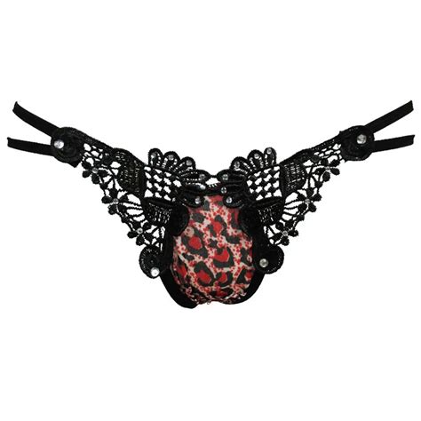 Women Sexy Lace Leopard Underwear Slim Leopard Print Sexy Briefs Thongs