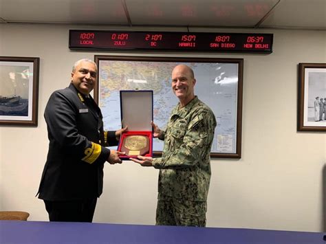 Flag Officer Commanding Eastern Fleet Calls On Us Th Fleet Commander