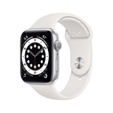 Apple Watch Series 6 (GPS, 44mm) - Silver Aluminum Case with White ...