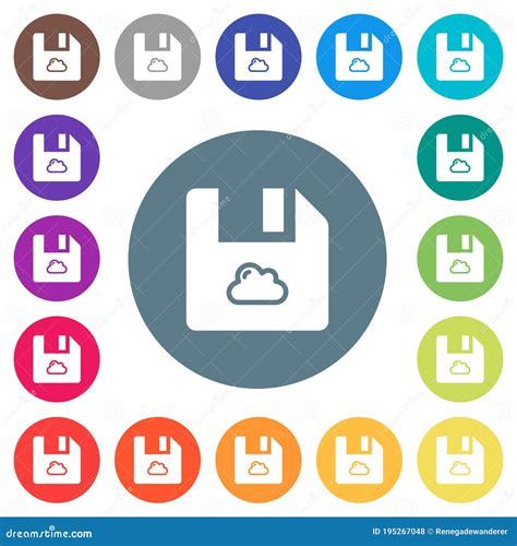 Archivos En La Nube Iconos Blancos Planos En Fondo De Color Redondo