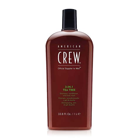 American Crew Shampoo, Conditioner & Body Wash for Men, 3-in-1, Tea Tree Scent, 33.8 Fl Oz 33.8 ...